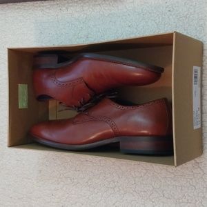 Like New + Box Johnston & Murphy Stockton Plain Toe Derby Leather Shoes  10.5 M